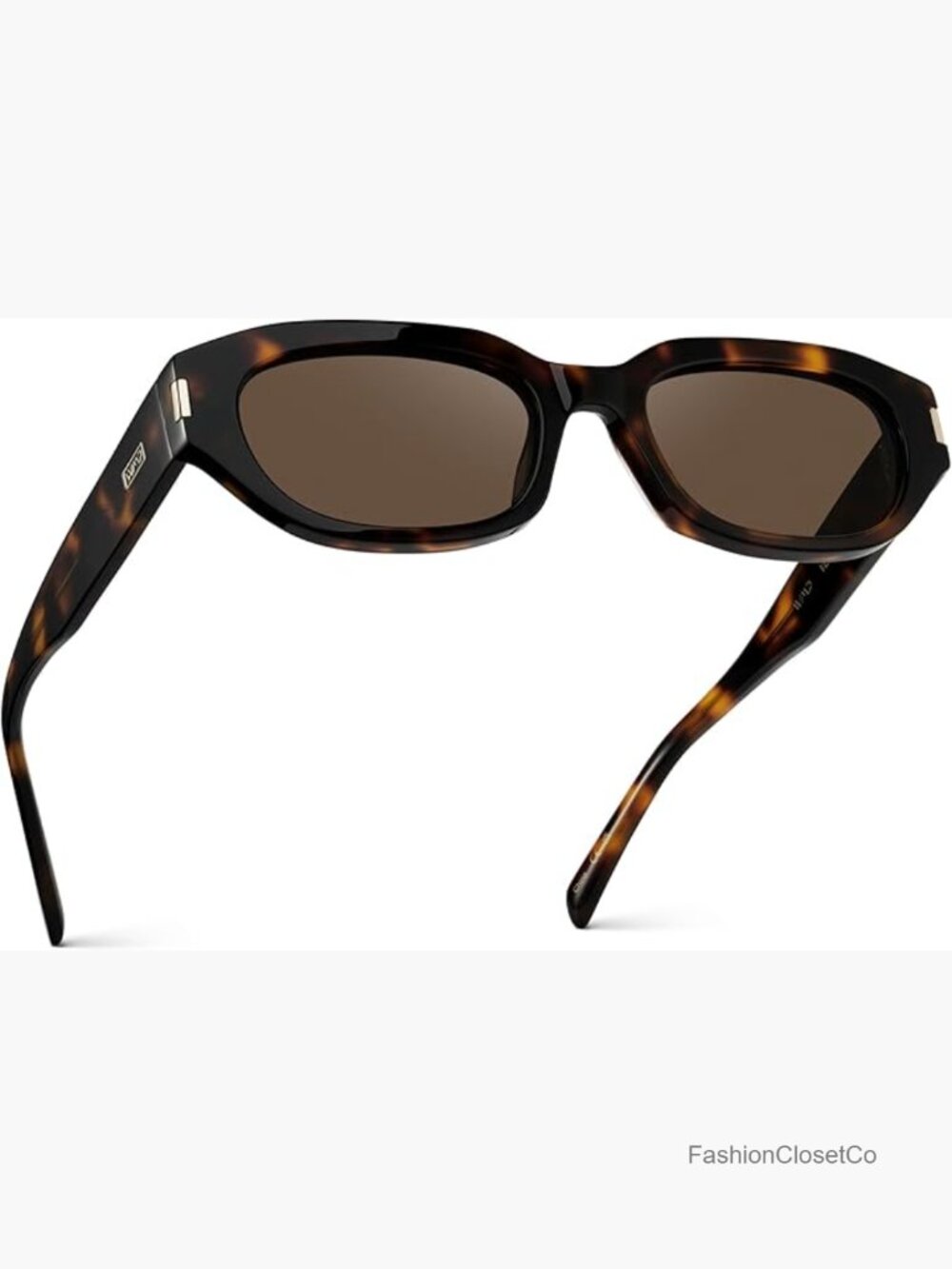 Polarized Oversized Oval Sunglasses with Metal Accents for Women